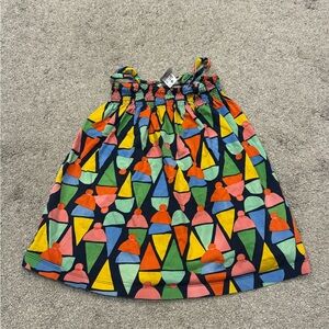 HANNA ANDERSSON Girls Sleeveless Pocket Dress Ice Cream Cone 90 3T Multi Color